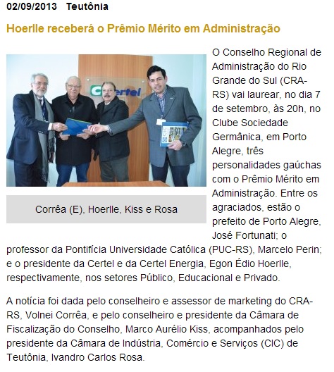 Prêmio Mérito em Administração 2013